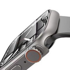 Housse de protection 360° pour Apple Watch 44 mm Doop Defense 360Guard Titane/Orange