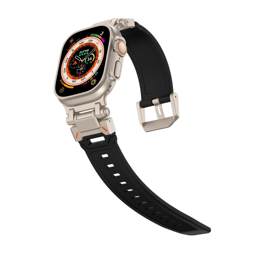 BRACELET TECH-PROTECT DELTA PRO APPLE WATCH 6 / 7 / 8 / 9 / 10 / SE / ULTRA 1 / 2 (44 / 45 / 46 / 49 MM) NOIR/TITANE