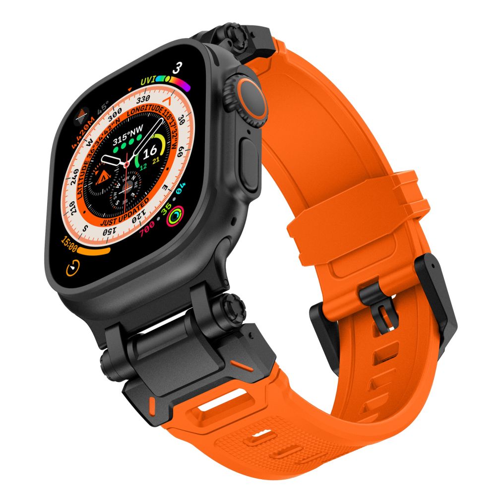 BRACELET TECH-PROTECT DELTA PRO APPLE WATCH 6 / 7 / 8 / 9 / 10 / SE / ULTRA 1 / 2 (44 / 45 / 46 / 49 MM) ORANGE/NOIR