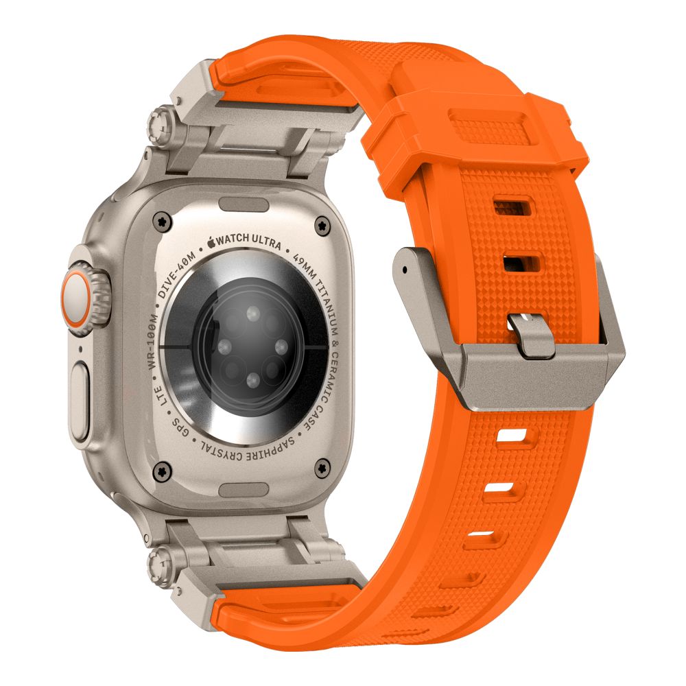 BRACELET TECH-PROTECT DELTA PRO APPLE WATCH 6 / 7 / 8 / 9 / 10 / SE / ULTRA 1 / 2 (44 / 45 / 46 / 49 MM) ORANGE/TITANE