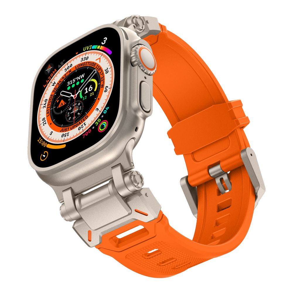 BRACELET TECH-PROTECT DELTA PRO APPLE WATCH 6 / 7 / 8 / 9 / 10 / SE / ULTRA 1 / 2 (44 / 45 / 46 / 49 MM) ORANGE/TITANE