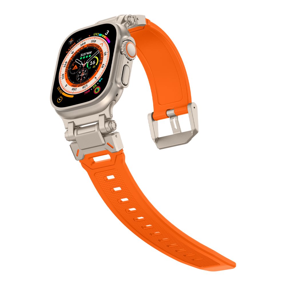 BRACELET TECH-PROTECT DELTA PRO APPLE WATCH 6 / 7 / 8 / 9 / 10 / SE / ULTRA 1 / 2 (44 / 45 / 46 / 49 MM) ORANGE/TITANE