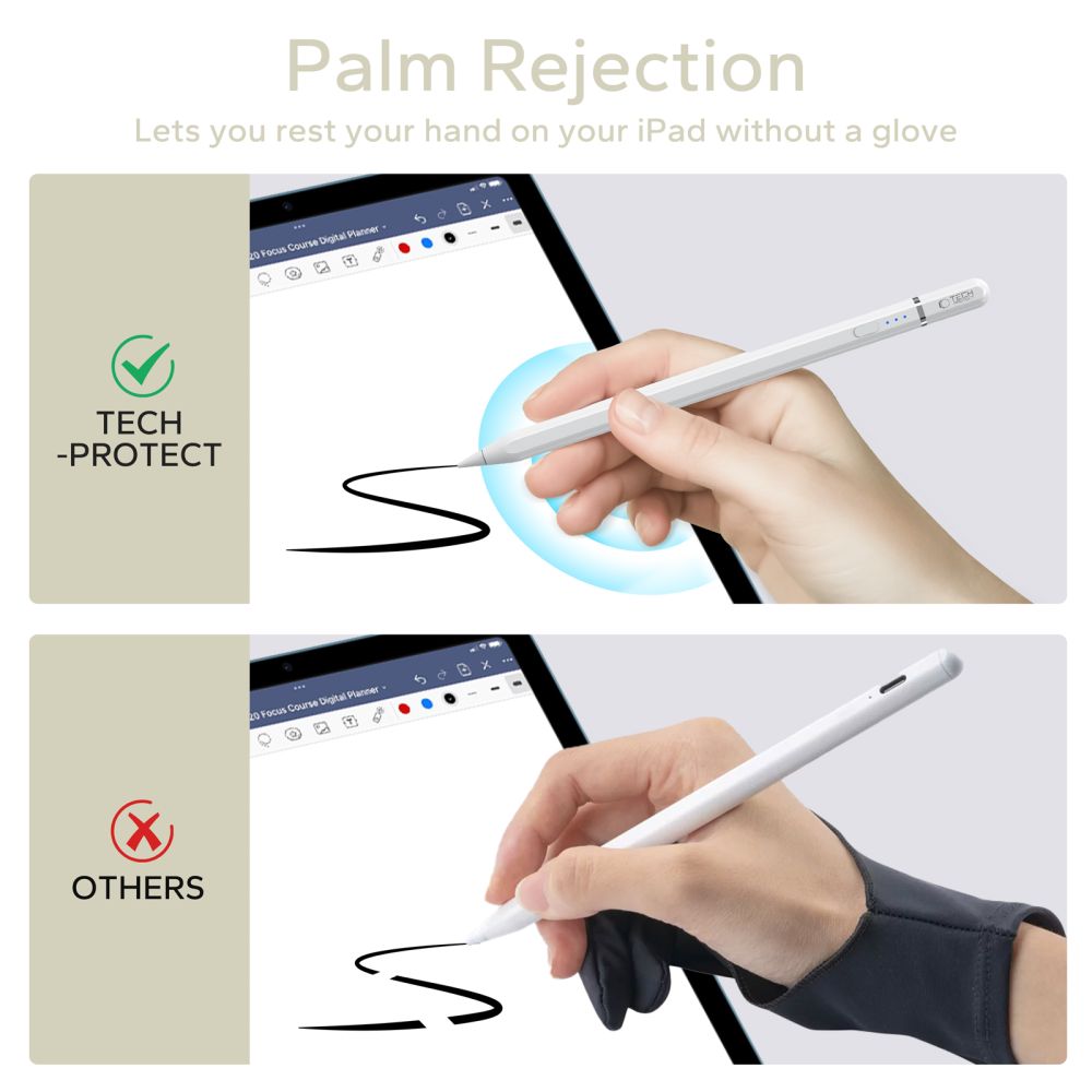 STYLO NUMÉRIQUE MAGNÉTIQUE TECH-PROTECT "3" IPAD BLANC