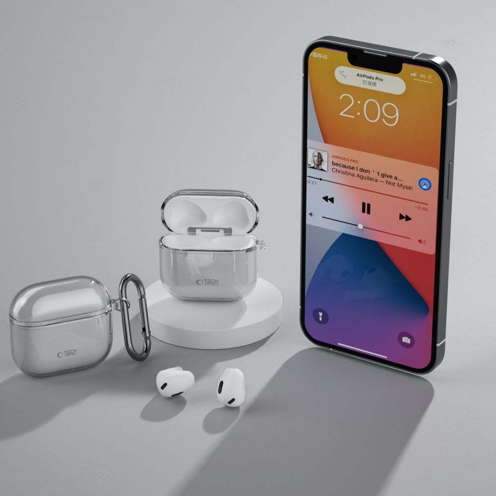 COQUE TECH-PROTECT FLEXAIR APPLE AIRPODS 4 GRIS ASH