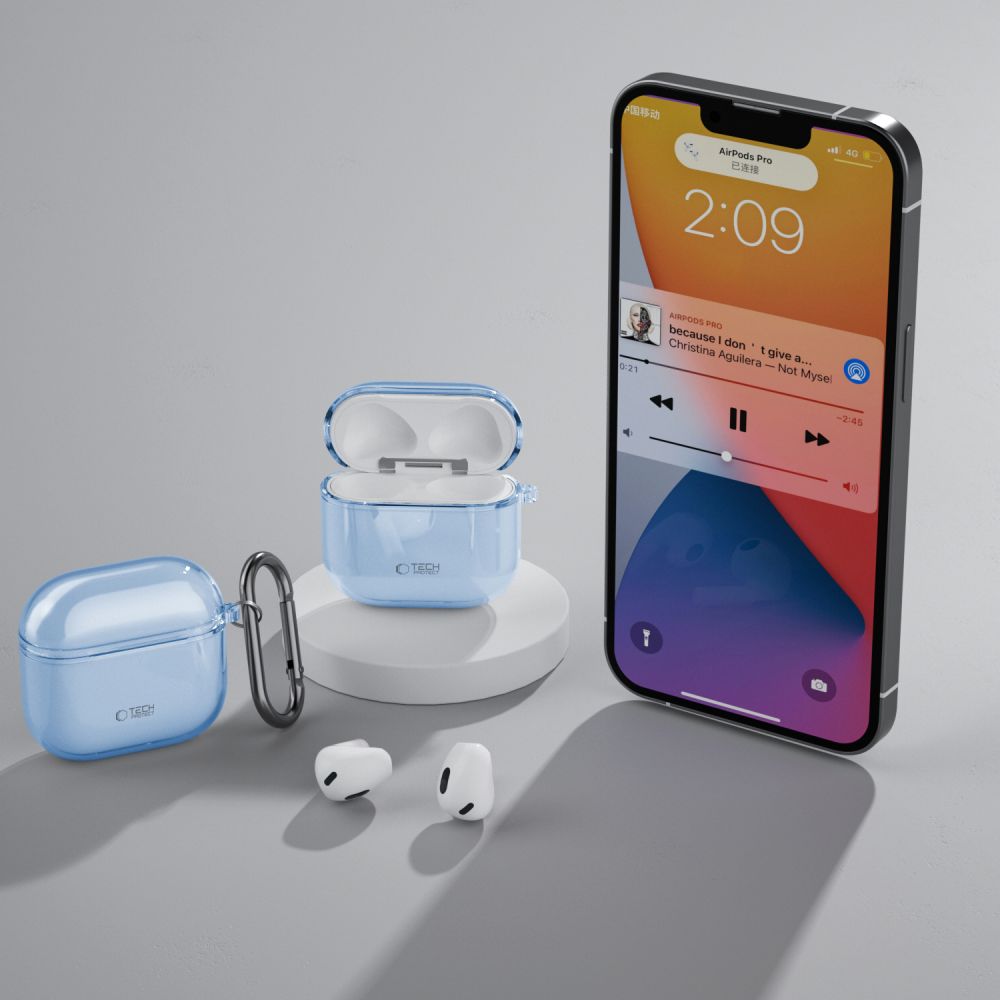 COQUE TECH-PROTECT FLEXAIR APPLE AIRPODS 4 BLEU BÉBÉ