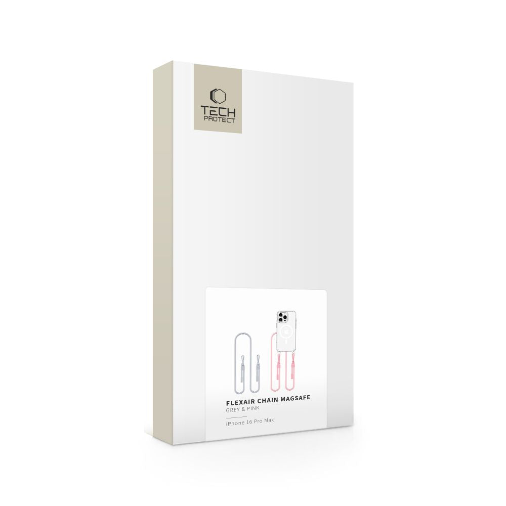 COUVERTURE TECH-PROTECT FLEXAIR CHAÎNE MAGSAFE IPHONE 16 PRO MAX GRIS & ROSE