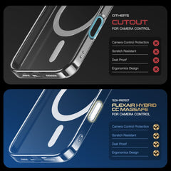 COUVERTURE TECH-PROTECT FLEXAIR HYBRID CC MAGSAFE IPHONE 16 TRANSPARENT
