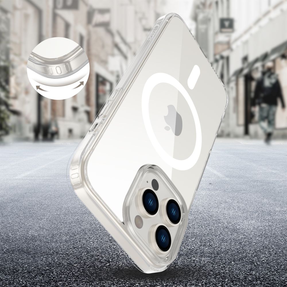 COUVERTURE TECH-PROTECT FLEXAIR HYBRID CC MAGSAFE IPHONE 16 PRO MAX TRANSPARENT