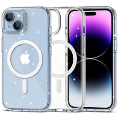 COQUE TECH-PROTECT FLEXAIR HYBRID MAGSAFE IPHONE 15 GLITTER TRANSPARENT