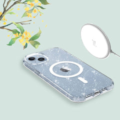 COUVERTURE TECH-PROTECT FLEXAIR HYBRID MAGSAFE IPHONE 15 PRO GLITTER TRANSPARENT