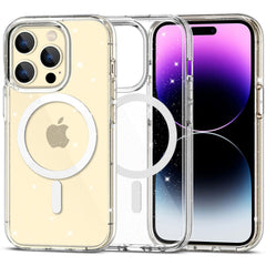 COUVERTURE TECH-PROTECT FLEXAIR HYBRID MAGSAFE IPHONE 15 PRO GLITTER TRANSPARENT