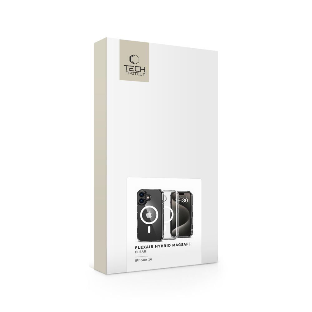 COQUE POUR IPHONE 16 TECH-PROTECT FLEXAIR HYBRID MAGSAFE TRANSPARENT
