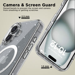 COQUE POUR IPHONE 16 TECH-PROTECT FLEXAIR HYBRID MAGSAFE GLITTER