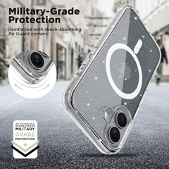 COQUE POUR IPHONE 16 TECH-PROTECT FLEXAIR HYBRID MAGSAFE GLITTER