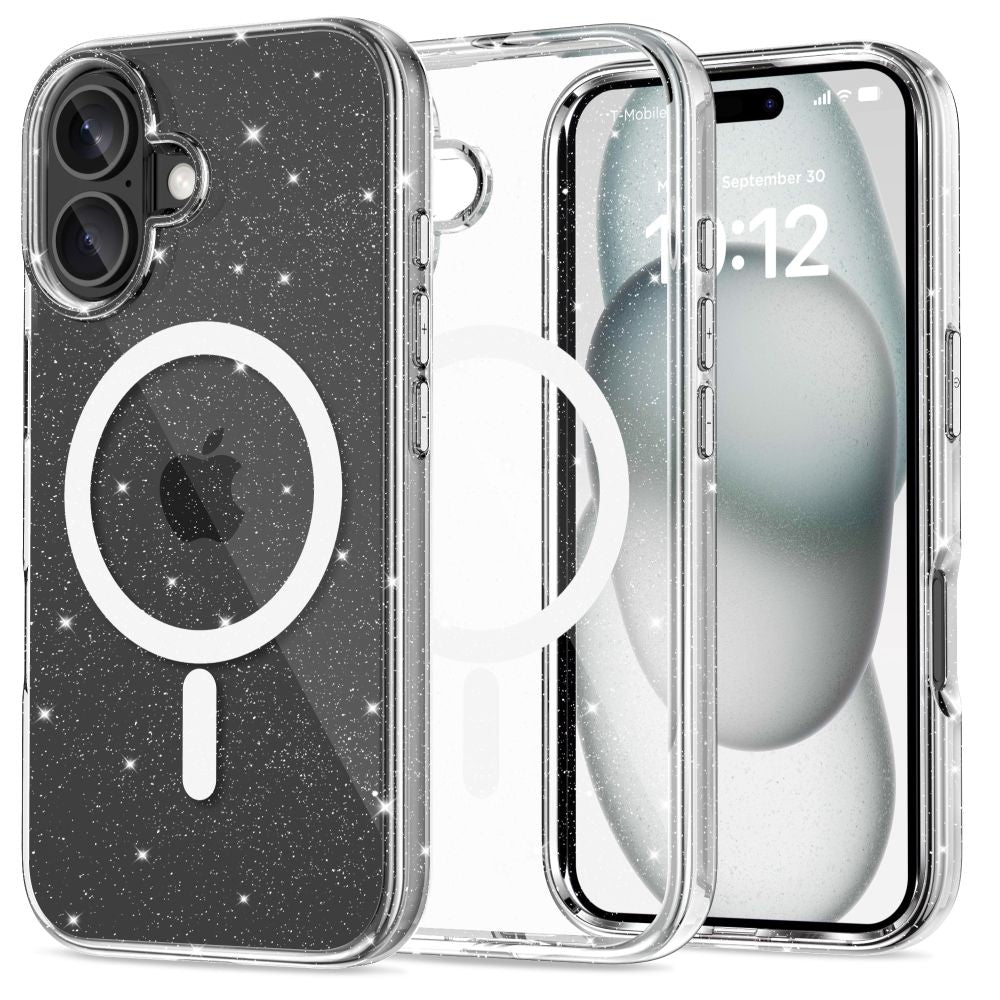 COQUE POUR IPHONE 16 TECH-PROTECT FLEXAIR HYBRID MAGSAFE GLITTER