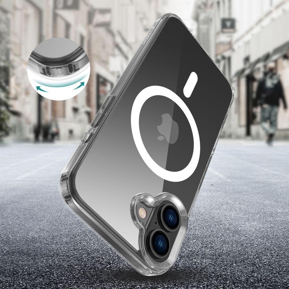COQUE POUR IPHONE 16 PLUS TECH-PROTECT FLEXAIR HYBRID MAGSAFE TRANSPARENT