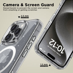 COQUE POUR IPHONE 16 PRO MAX TECH-PROTECT FLEXAIR HYBRID MAGSAFE GLITTER