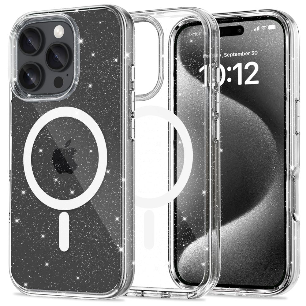 COQUE POUR IPHONE 16 PRO MAX TECH-PROTECT FLEXAIR HYBRID MAGSAFE GLITTER