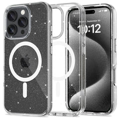 COQUE POUR IPHONE 16 PRO MAX TECH-PROTECT FLEXAIR HYBRID MAGSAFE GLITTER