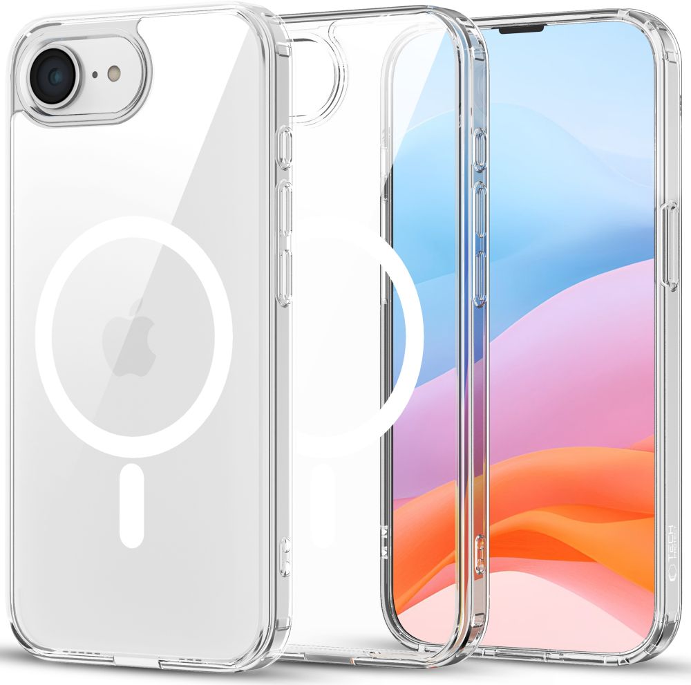 COUVERTURE TECH-PROTECT FLEXAIR HYBRID MAGSAFE IPHONE 16E TRANSPARENT