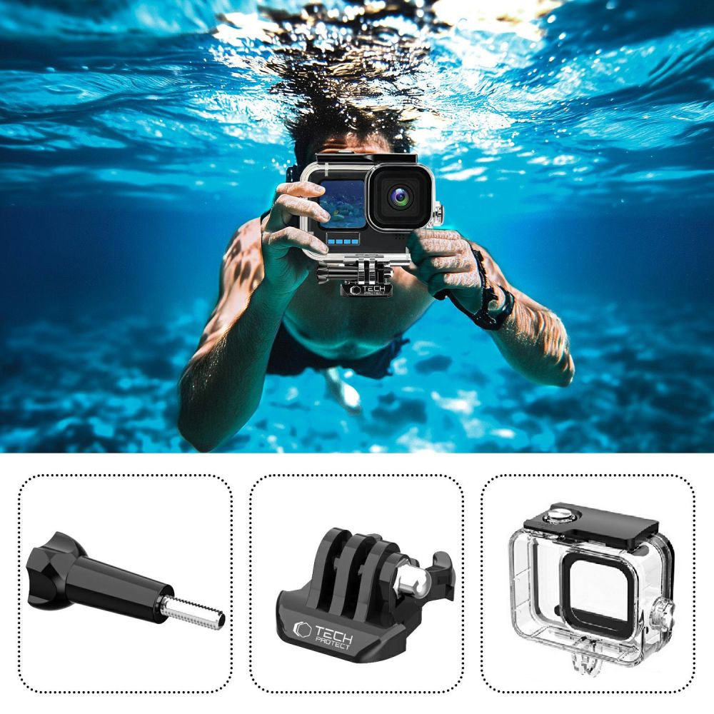 TECH-PROTECT GA200 COQUE ÉTANCHE GOPRO HERO 9 / 10 / 11 / 12 / 13 TRANSPARENTE