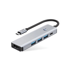 ADAPTATEUR HUB TECH-PROTECT HB01 5EN1 TYPE-C + USB3.0 + HDMI 4K 60HZ + PD100W GRIS ESPACE