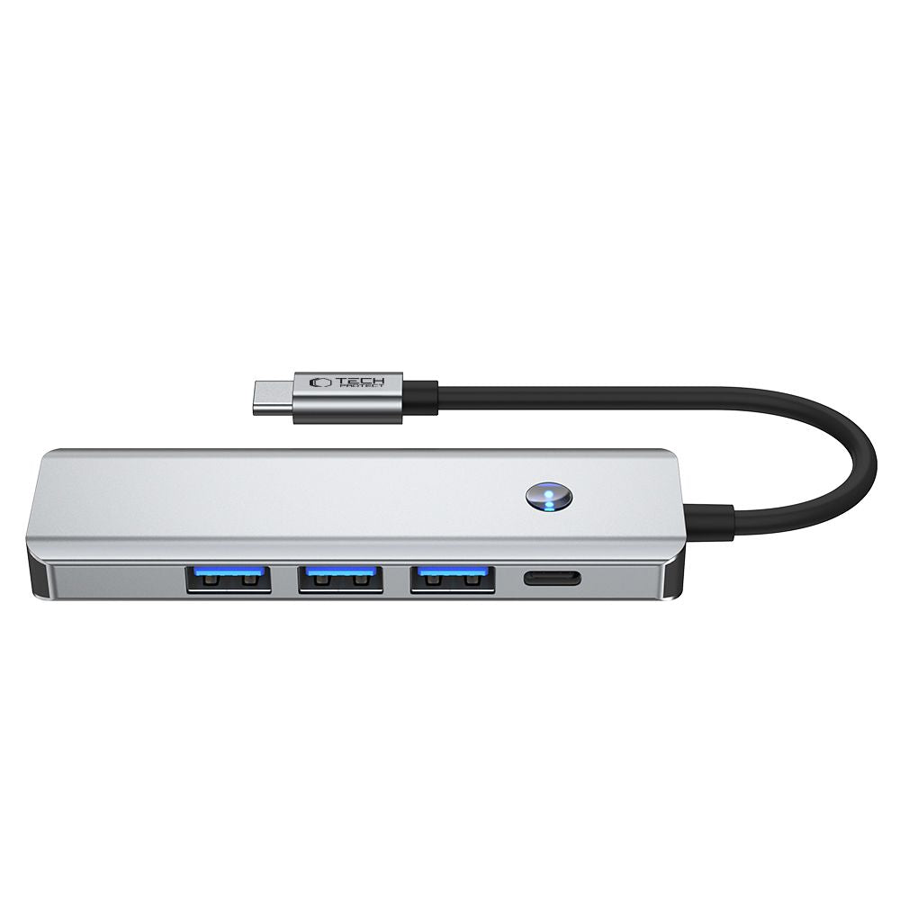 ADAPTATEUR HUB TECH-PROTECT HB01 5EN1 TYPE-C + USB3.0 + HDMI 4K 60HZ + PD100W GRIS ESPACE