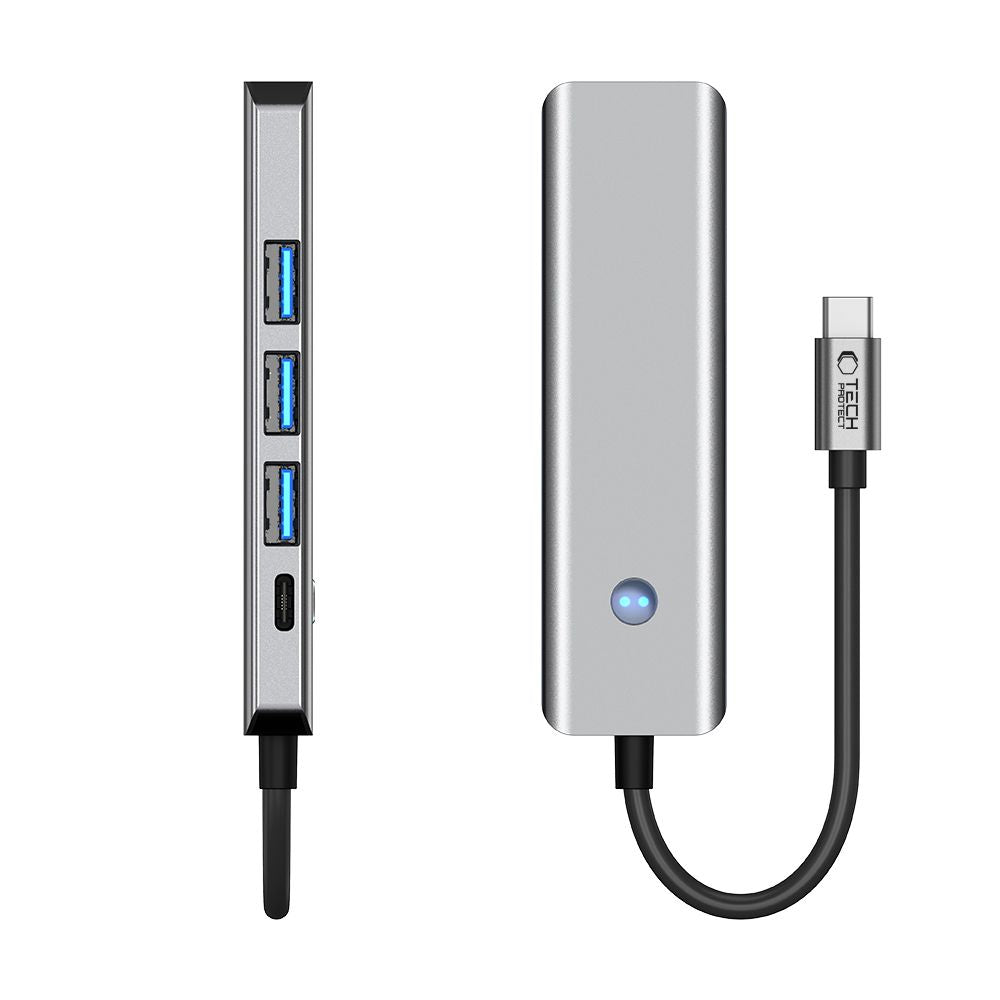ADAPTATEUR HUB TECH-PROTECT HB01 5EN1 TYPE-C + USB3.0 + HDMI 4K 60HZ + PD100W GRIS ESPACE