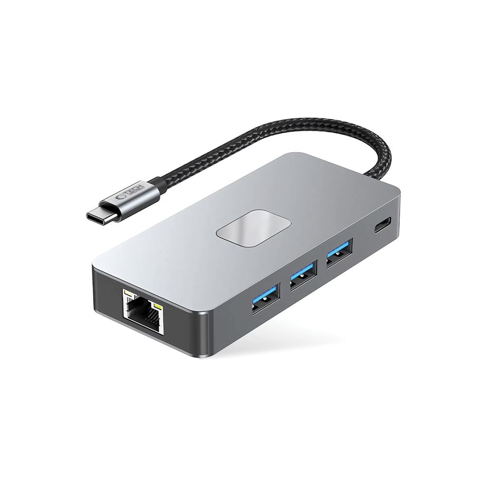 ADAPTATEUR HUB TECH-PROTECT HB05 9EN1 TYPE-C + USB2.0 + USB3.0 + HDMI 4K 60HZ + SD/TF + PD100W + RJ45 1000M GRIS ESPACE