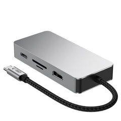 ADAPTATEUR HUB TECH-PROTECT HB05 9EN1 TYPE-C + USB2.0 + USB3.0 + HDMI 4K 60HZ + SD/TF + PD100W + RJ45 1000M GRIS ESPACE