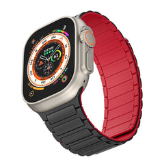BRACELET BRACELET DOOP ICONBAND MAGNÉTIQUE APPLE WATCH 4 / 5 / 6 / 7 / 8 / 9 / SE / ULTRA 1 / 2 (42 / 44 / 45 / 49 MM) NOIR/ROUGE