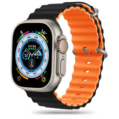 BRACELET DOOP ICONBAND PRO POUR APPLE WATCH 6 / 7 / 8 / 9 / 10 / SE / ULTRA 1 / 2 (44 / 45 / 46 / 49 MM) NOIR/ORANGE