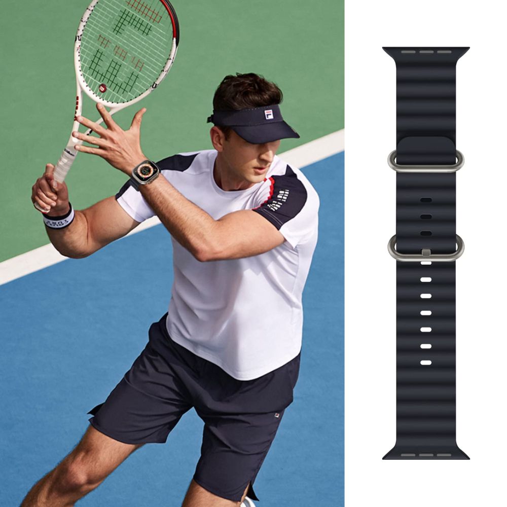 BRACELET DOOP ICONBAND PRO POUR APPLE WATCH 6 / 7 / 8 / 9 / 10 / SE / ULTRA 1 / 2 (44 / 45 / 46 / 49 MM) NOIR