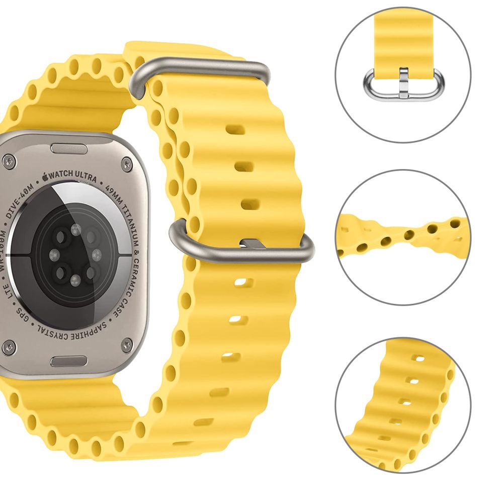 BRACELET DOOP ICONBAND PRO POUR APPLE WATCH 6 / 7 / 8 / 9 / 10 / SE / ULTRA 1 / 2 (44 / 45 / 46 / 49 MM) JAUNE