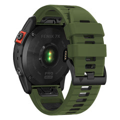 BRACELET EN SILICONE POUR GARMIN 26MM FENIX 3 / 5X / 3HR / 5X PLUS / 6X / 6X PRO / 7X ENDURO EXPLORER PRO VERT ARMÉE / NOIR