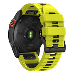 BRACELET EN SILICONE POUR GARMIN 26MM FENIX 3 / 5X / 3HR / 5X PLUS / 6X / 6X PRO / 7X DOOP EXPLORER PRO VERT / NOIR