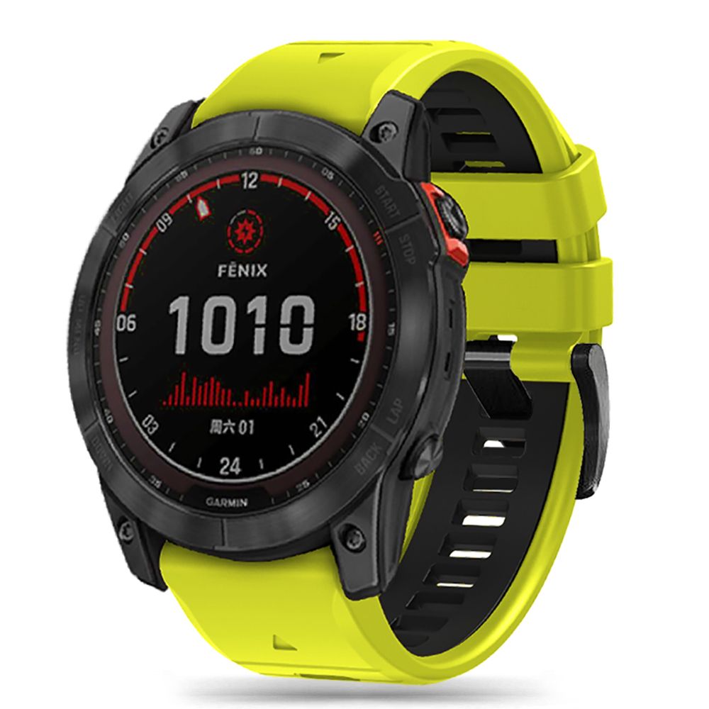 BRACELET EN SILICONE POUR GARMIN 26MM FENIX 3 / 5X / 3HR / 5X PLUS / 6X / 6X PRO / 7X DOOP EXPLORER PRO VERT / NOIR
