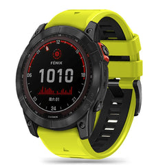 BRACELET EN SILICONE POUR GARMIN 26MM FENIX 3 / 5X / 3HR / 5X PLUS / 6X / 6X PRO / 7X DOOP EXPLORER PRO VERT / NOIR