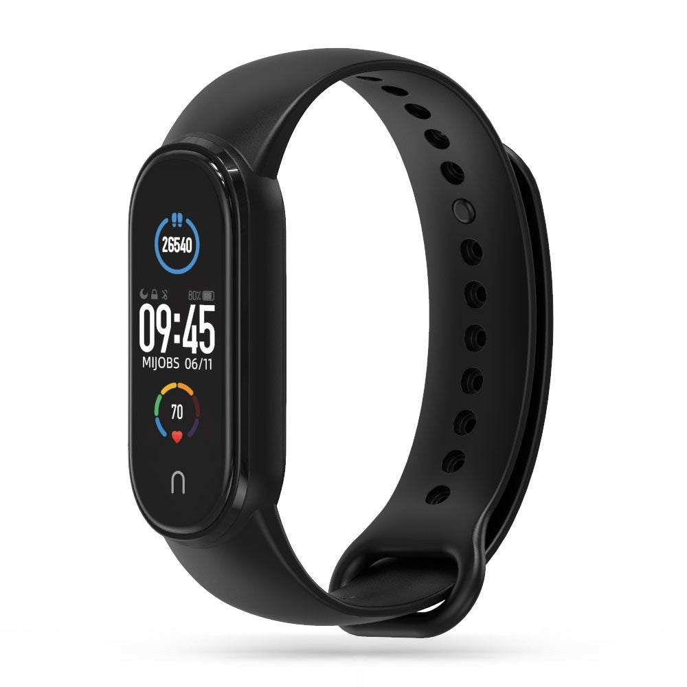 BRACELET EN SILICONE POUR XIAOMI MI BAND 5 / 6 / 6 NFC / 7 HEYBAND ICON NOIR