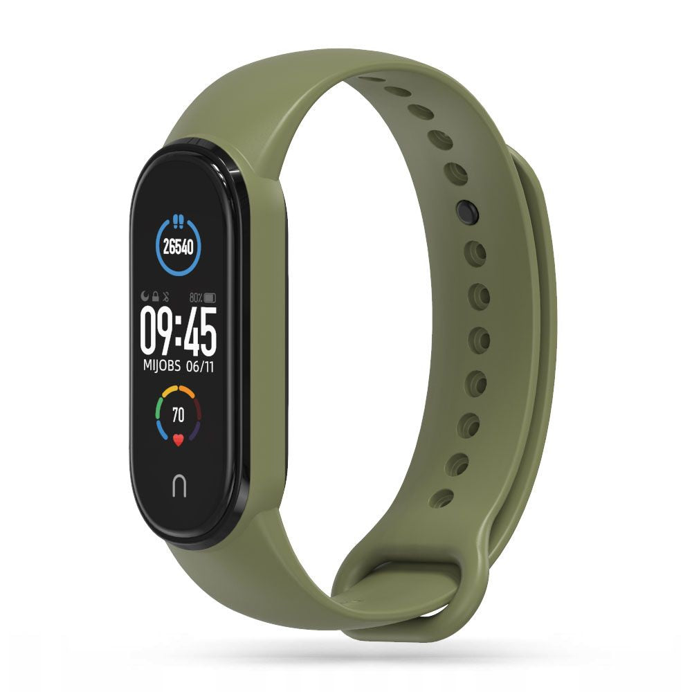 BRACELET EN SILICONE POUR XIAOMI MI BAND 5 / 6 / 6 NFC / 7 HEYBAND ICON VERT MILITAIRE