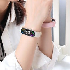BRACELET EN SILICONE POUR XIAOMI MI BAND 5 / 6 / 6 NFC / 7 HEYBAND ICON PINK