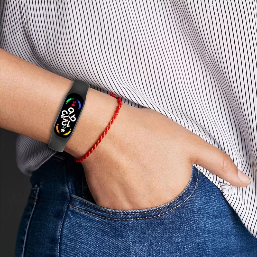 BRACELET EN SILICONE POUR XIAOMI MI BAND 5 / 6 / 6 NFC / 7 HEYBAND ICON PINK