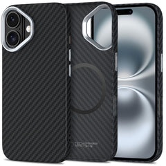 TECH-PROTECT ION CARBON MAGSAFE IPHONE 16 NOIR/ARGENT