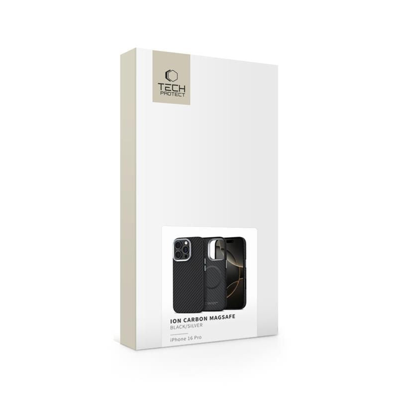 TECH-PROTECT ION CARBON MAGSAFE IPHONE 16 PRO NOIR/ARGENT
