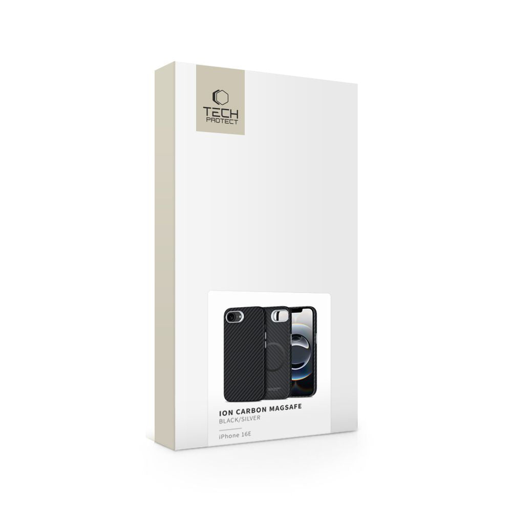 TECH-PROTECT ION CARBON MAGSAFE IPHONE 16E NOIR/ARGENT