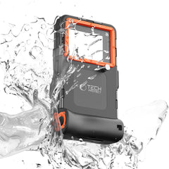 COQUE ÉTANCHE UNIVERSELLE TECH-PROTECT IPX8 NOIRE/ORANGE POUR PLONGÉE