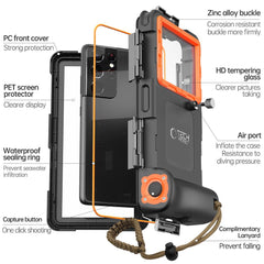 COQUE ÉTANCHE UNIVERSELLE TECH-PROTECT IPX8 NOIRE/ORANGE POUR PLONGÉE