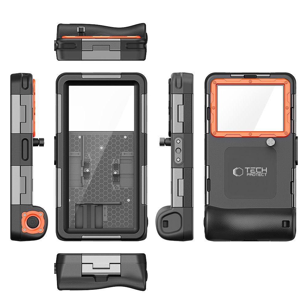 COQUE ÉTANCHE UNIVERSELLE TECH-PROTECT IPX8 NOIRE/ORANGE POUR PLONGÉE