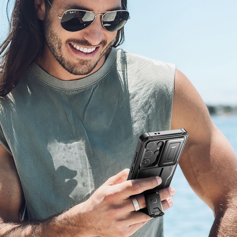 COUVERCLE TECH-PROTECT KEVLAR CAM+ GALAXY S24 ULTRA NOIR