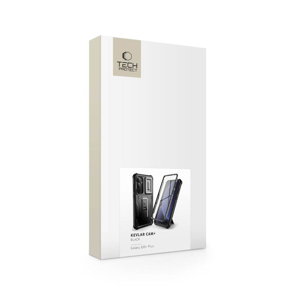 COUVERCLE TECH-PROTECT KEVLAR CAM+ GALAXY S25+ PLUS NOIR